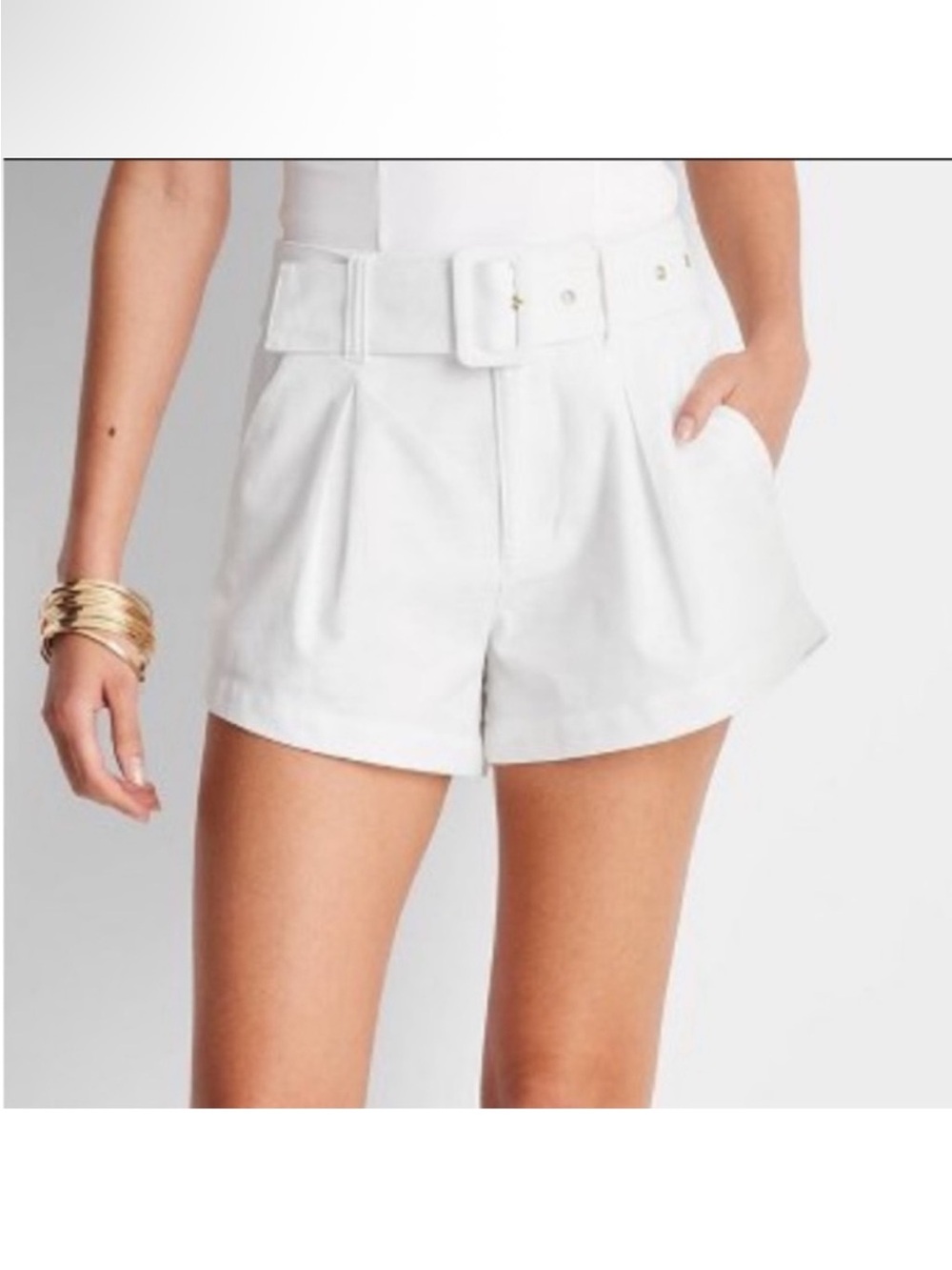 Jenner Naylor Target Future Collective White Belted Shorts Size 6 New